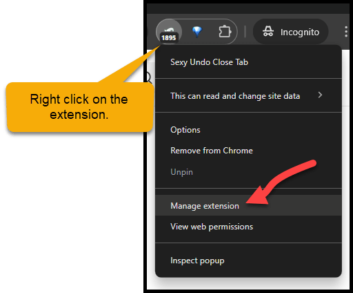 reopen incognito tabs